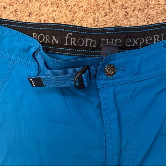 Prana Stretch Zion Shorts Mens 34 blue  Cargo Hiking Outdoor Belted Quick Dry - Picture 3 of 6